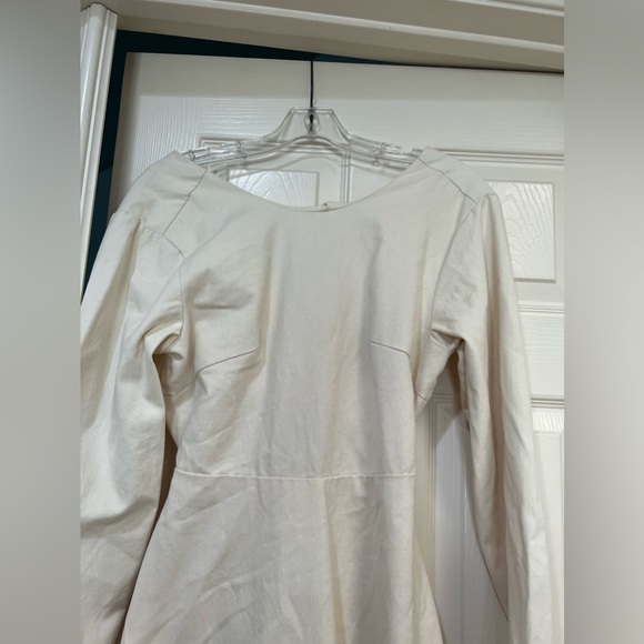 Made in Korea Cotton corduroy like Like Open Tie Back A‎ Line Dress. Size Small - Picture 5 of 13